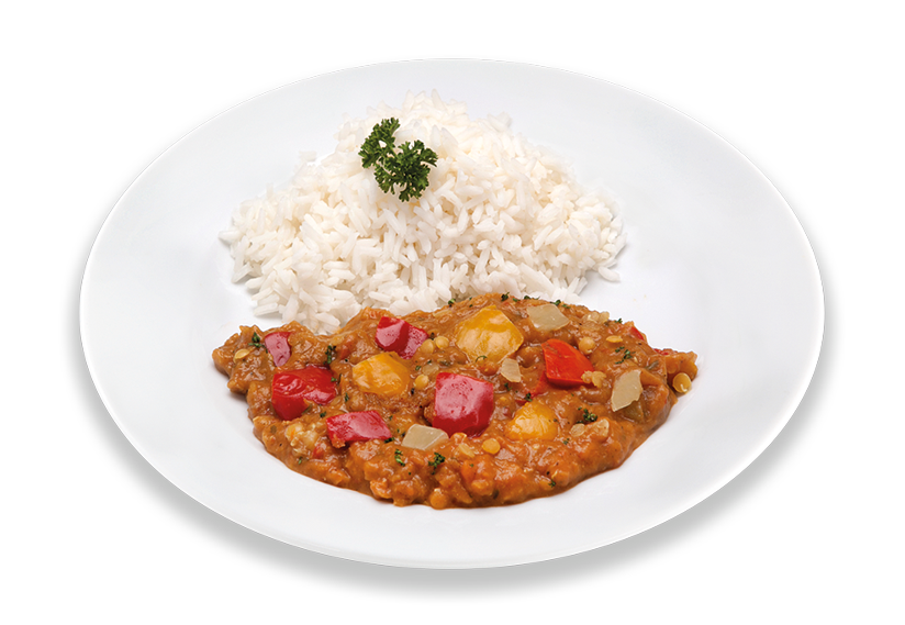 Linzencurry met rijst (halal)