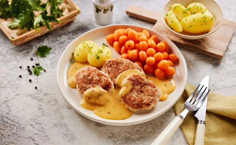 Putenmedaillons in Butter-Kr&#228;uterso&#223;e