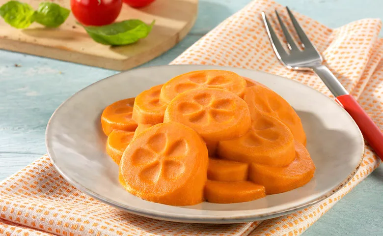 Pürierter Tomatensalat mit Basilikum (einzeln verpackt)